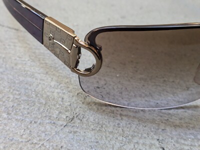 Gucci Sunglasses GG2766/F/S Silver Metal Gray Lens Square Rimless