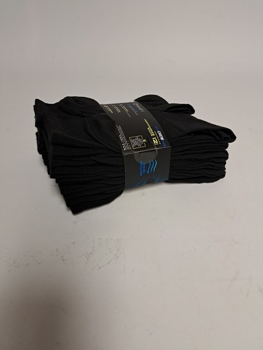 LIGHTWEIGHT STYLE AND1 Black 12 Pair ProPlatinum Crew Socks LIGHTWEIGHT STYLE AND1 Black 12 Pair ProPlatinum Crew Socks