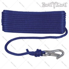 Attwood Anchor Line 3/8" X 50' - Solid Braided MFP w/ Hook - Blue 11741-7