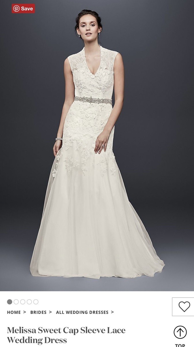~AUTHENTIC MELISSA SWEET CAP SLEEVE LACE WEDDING DRESS SIZE 12. IVORY~ ~AUTHENTIC MELISSA SWEET CAP SLEEVE LACE WEDDING DRESS SIZE 12. IVORY~