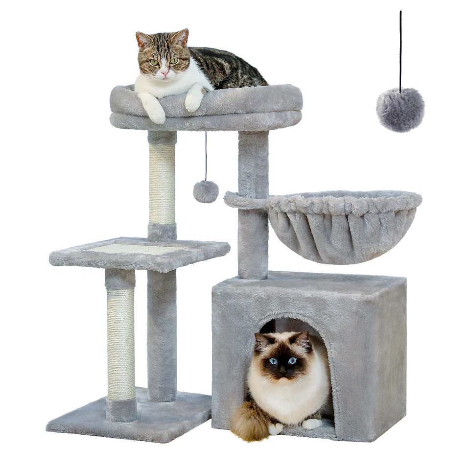 PAWZ Road Cat Tree Cat Tower with Big Hammock for Indooe Cats Cat Activity Tree