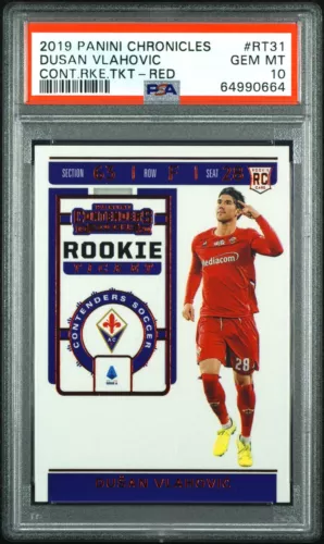 2019 Panini Chronicles Contenders Rookie Ticket Red Dusan Vlahovic PSA 10 🔥