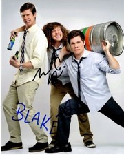 Adam Devine, Blake Anderson, and Anders Holm Signed Workaholics Cast 8x10 Photo