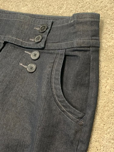 Apt. 9 High Rise Wide Leg Jeans Women's 10 Black Button Waist Nautical 90s NWT - Picture 10 of 16