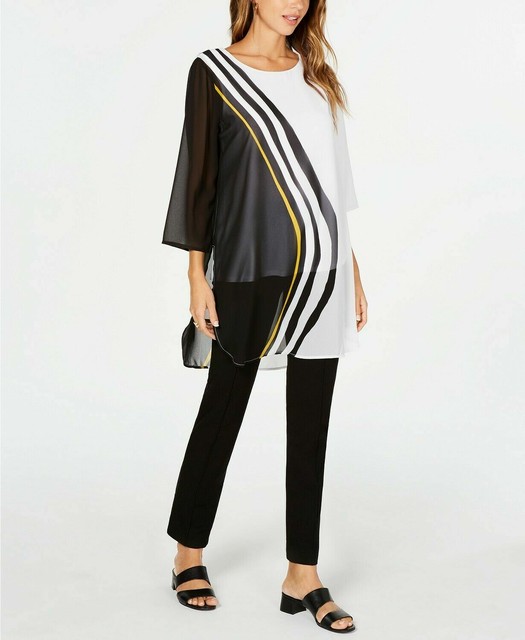 petite black tunic top