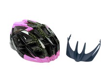 Casco bici ciclismo Merida strada MTB eBike taglia L nero con decalcomania rosa