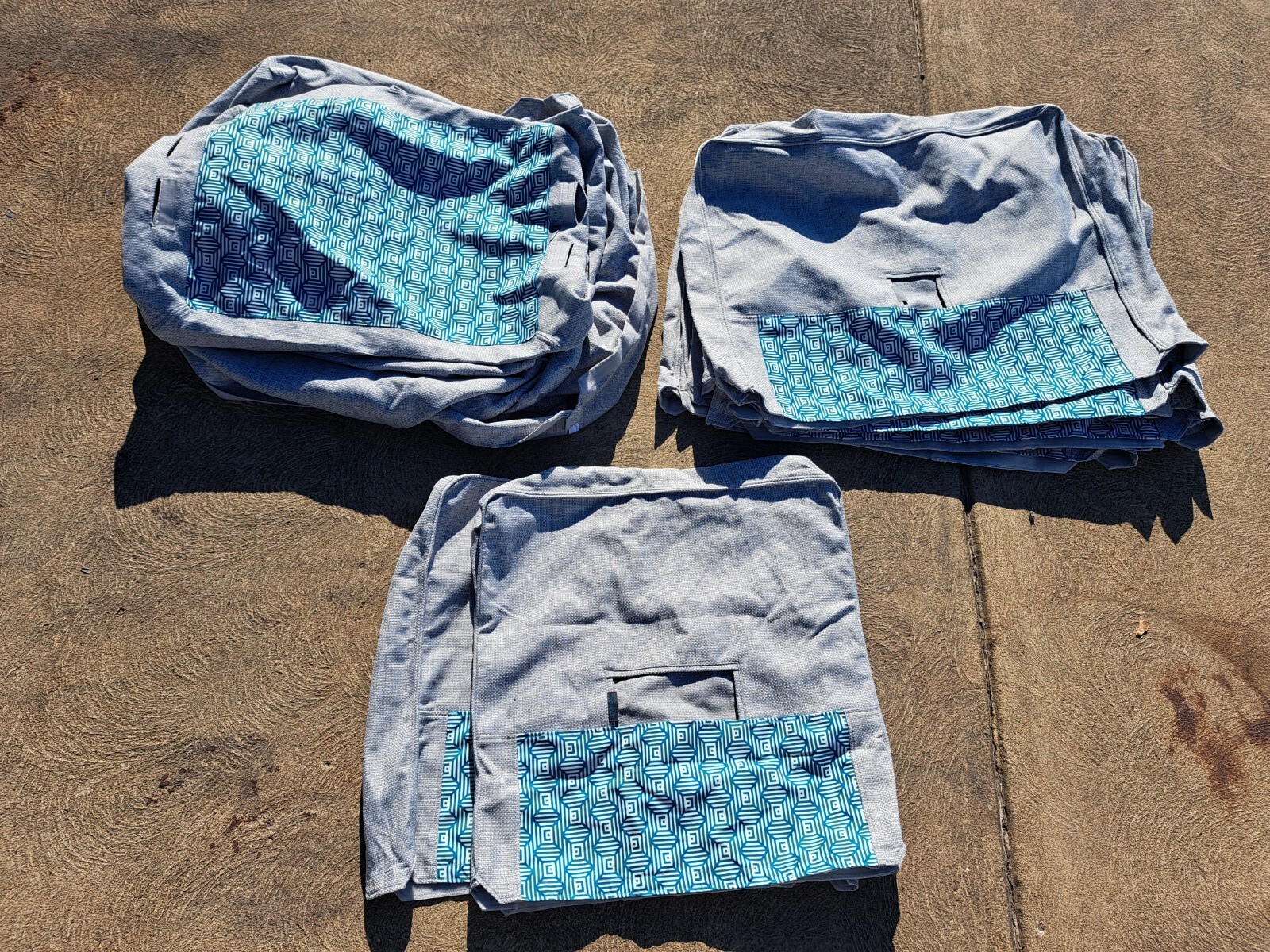 16 EUC LoveSac Sactional Covers Light Grey Glacier Side Covers and Base