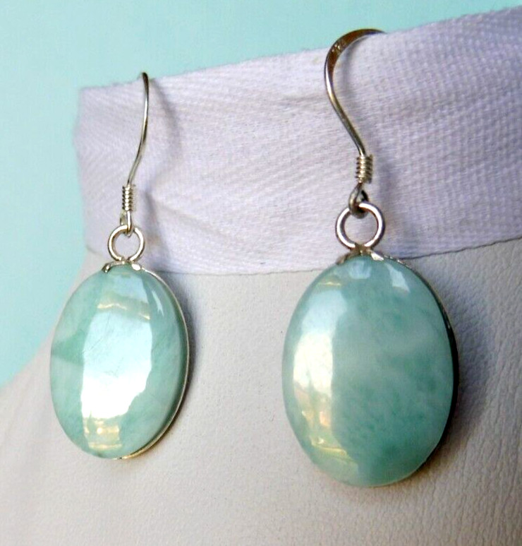 Boucles d'oreilles véritable Larimar et argent, le cadeau d'anniversaire mémorable pour elle