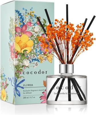 COCODOR Flower Reed Real Flower/6.7Ounce/1Pack, Dark Vanilla&sandalwood 