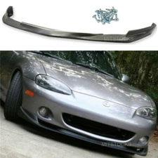 FITS 2001-2005 MIATA GV STYLE PU BLACK ADD-ON FRONT BUMPER LIP DAM SPOILER CHIN