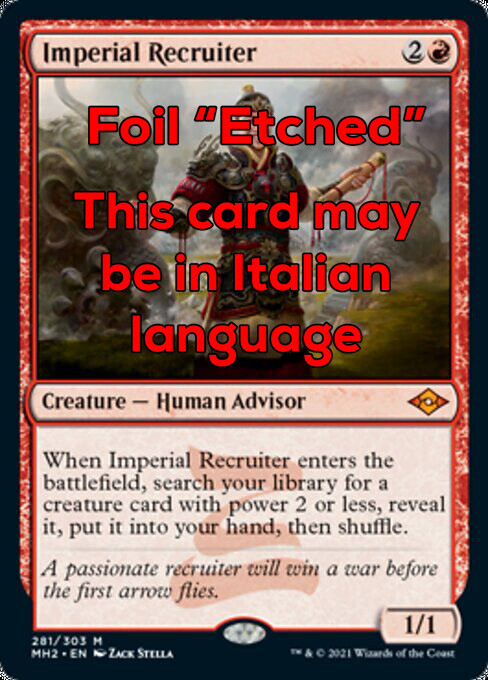 MTG IMPERIAL RECRUITER FOIL EXC - RECLUTATORE IMPERIALE