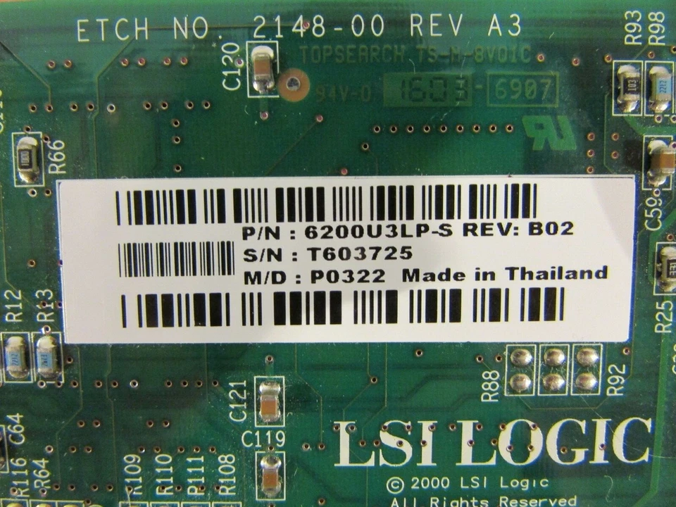LSI LOGIC 6200U3LP-S 2-port U160 SCSI controller (6200U3LPS) Full Height Bracket - Image 4 of 4