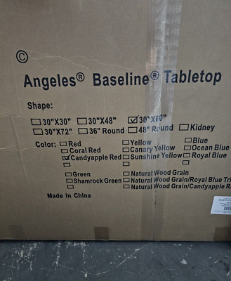 Children's Factory Angeles Baseline 60''x30'' Rectangle Tabletop AB746PR - Red