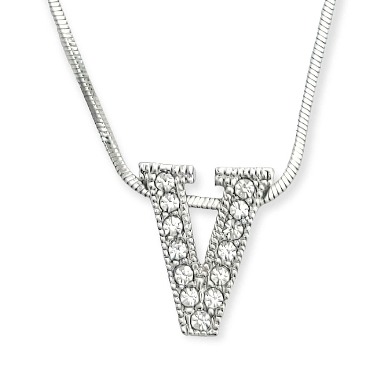 V Letter Pendant Made With Swarovski Crystal Initial Necklace Jewelry 18