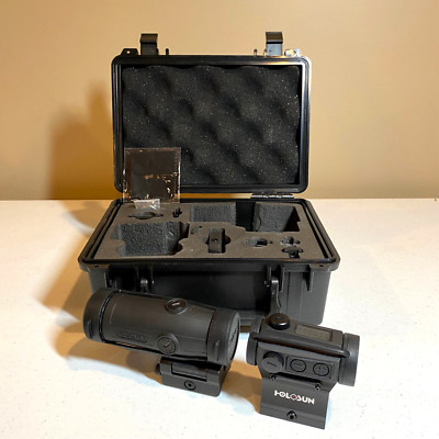 Holosun HS403C 2 MOA Dot Micro Red Dot Sights & HM3X 3X Magnifier Combo w/ Case