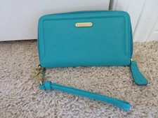 Brahmin Riley Teal Mason Zip Around Wristlet or wallet NWT