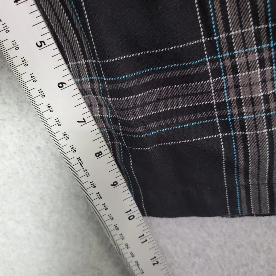 Pantalones Cortos Burnside Hombre 34 Negro Franela a Cuadros Chino Bolsillos Entrepierna 10" LEER Foto 4 de 4