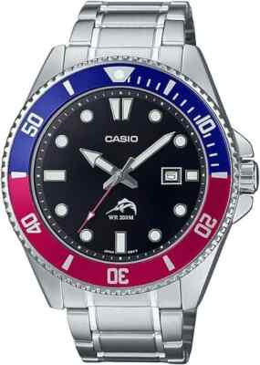 Casio MDV106DD-1A2, Men's Stainless Steel Watch, 200 Meter WR, Rotating Bezel