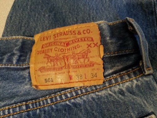 LEVIS 501 XX BUTTON FLY MEN'S BLUE JEANS, SIZE W38 L34 | eBay