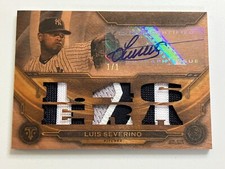 2019 Triple Threads LUIS SEVERINO Auto Patch 1/1 Wood Yankees Game Worn