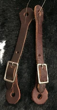 Custom made Adjustable MEDIUM LEATHER TODDLER SPUR STRAPS w/ Nickel hardware