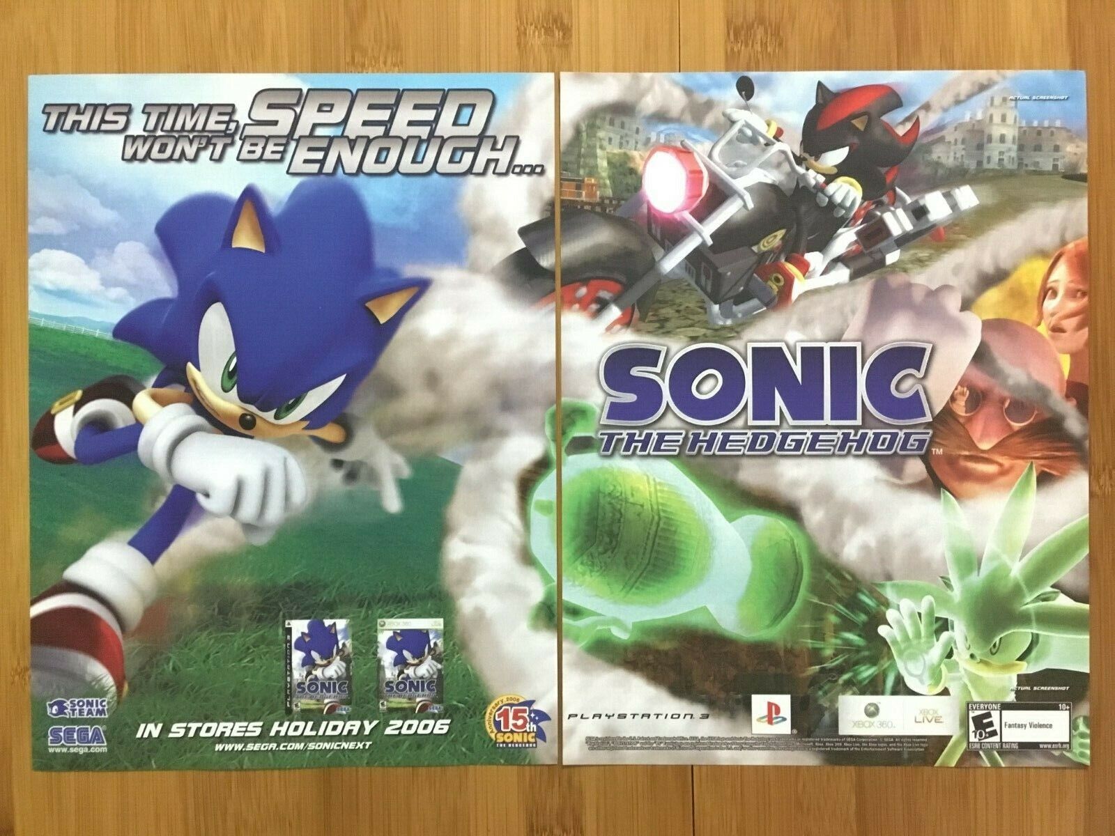 2006 Sonic the Hedgehog PS3 Xbox 360 Print Ad/Poster Authentic Official  Game Art