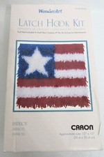 WonderArt Patriot Latch Hook Kit Flag 12" x 12"