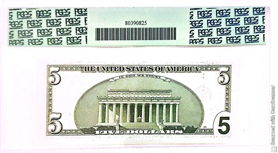 $5 1999 FW STAR NOTE⭐ LEGAL TENDER USA NOTE Fr.1987-FW⭐ BF17968051 PCGS 64 PPQ - Image 2 of 2