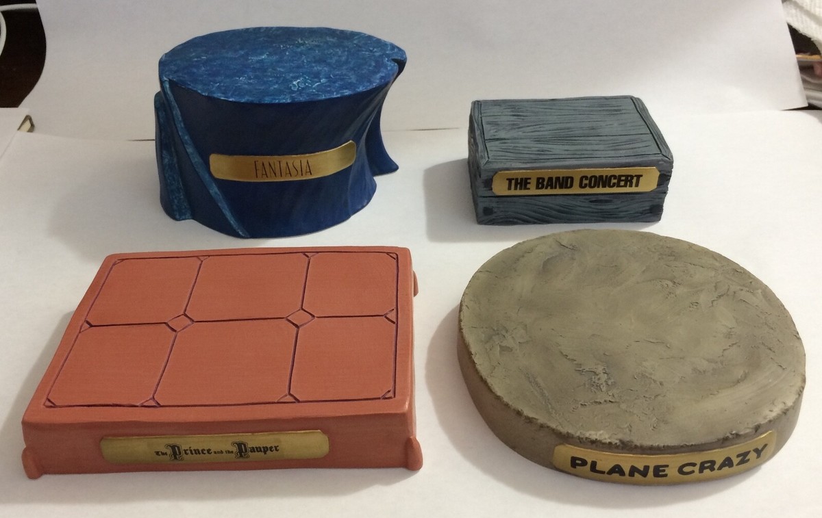 WDCC Enchanted Places Mickey's 70th Birthday Set of 4 Bases MIB