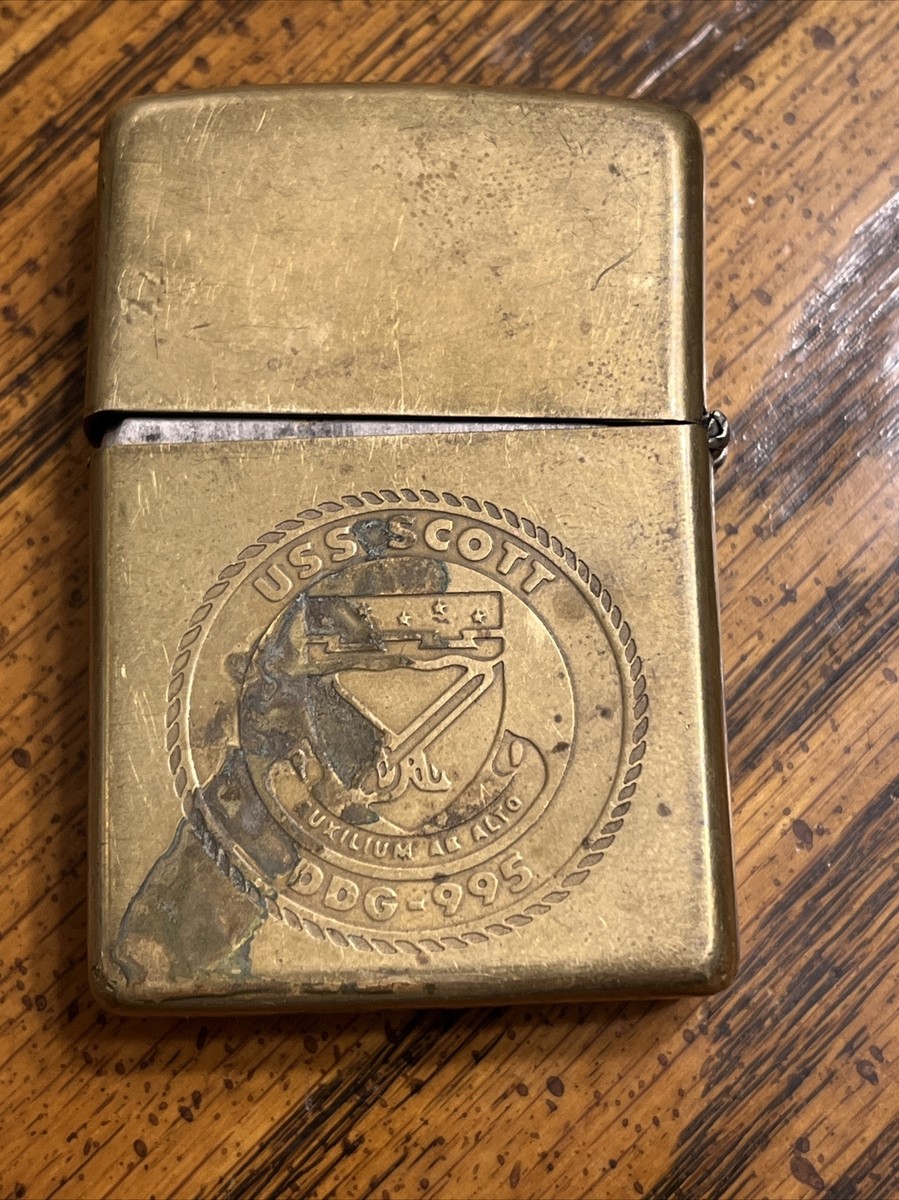 Vintage 1994 U.S. Navy U.S.S. Scott DDG-995 Brass Zippo Vintage 1994 U.S. Navy U.S.S. Scott DDG-995 Brass Zippo