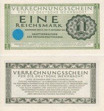 Verrechnungsschein Deutsche Wehrmacht, 1 Reichsmark 1944, Ros.511, ksfr.