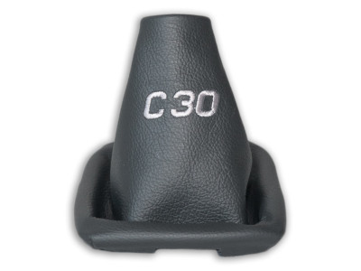 Soufflet Levier De Vitesse En Cuir Gris Pour Volvo C30 2004-2012 - Broderie Et Cadre Inclus, Neuf