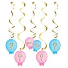 Baby Shower Gender Reveal Party Supplies Dizzy Danglers Hanging Swirls 5 Pack