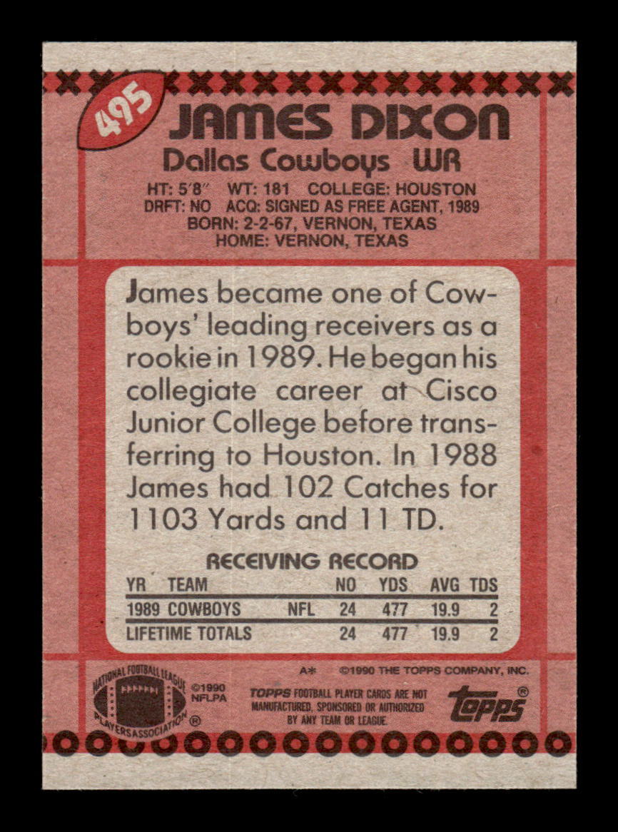 1990 Topps James Dixon #495b RC | eBay