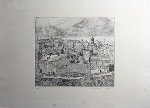 VOLKER STELZMANN - Pskow/ Pleskau (1973). Handsignierte Radierung. - Bild 2 von 5