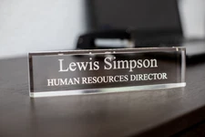 Personalized Acrylic Desk Name Plate - Office Desk Accessories Décor