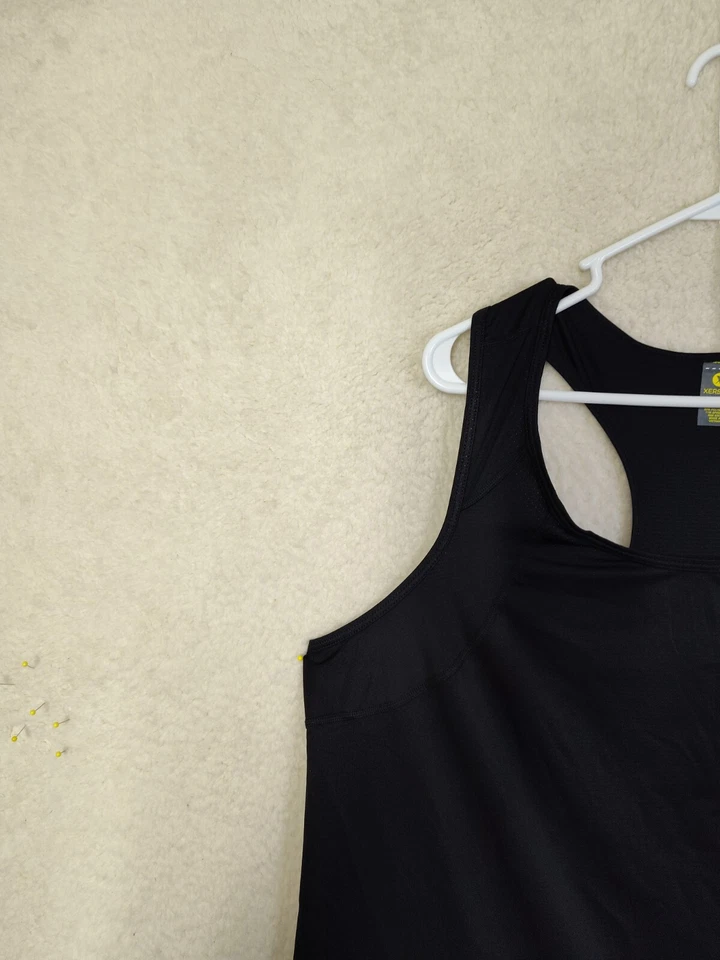 Camiseta sin mangas Xersion para mujer 0X negra mezcla de polietileno rendimiento espalda deportiva ajuste Foto 2 de 4