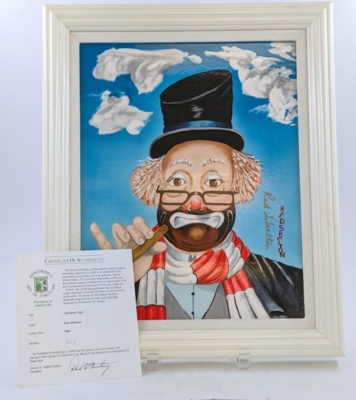 Red Skelton Painting Art Another Day Framed Armstrong Porcelain