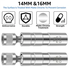 14MM 16MM Thin Wall Magnetic Swivel Spark Plug Socket 12-Point Removal Tool