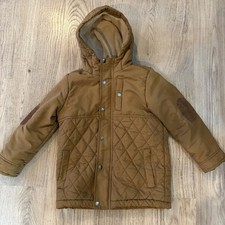 Perry Ellis Boy's Quilted Jacket With Sherpa Lining size 8 Hooded Warm