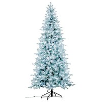 artplants KüNstlicher Weihnachtsbaum Schneetanne Arendal, Weiß-Blau, 225Cm