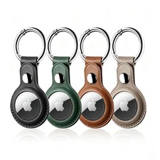 Leather Airtag Holder, AirTag Case with Keychain, 4 Pack