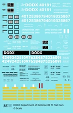 K4 O Scale Decals Department Of Defense Army DODX Flat Car