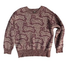 Tea Maroon Bunny Hop Marled Pullover Crewneck Sweater Kids Size S Unisex