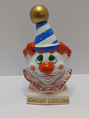 Vintage 1987RARE Las Vegas Circus Circus Casino James Bean Clown Liquor Decanter