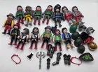 Vintage Playmobil Medieval Knights Figure Lot - 14 Figures, Wolf & Dragon Knight