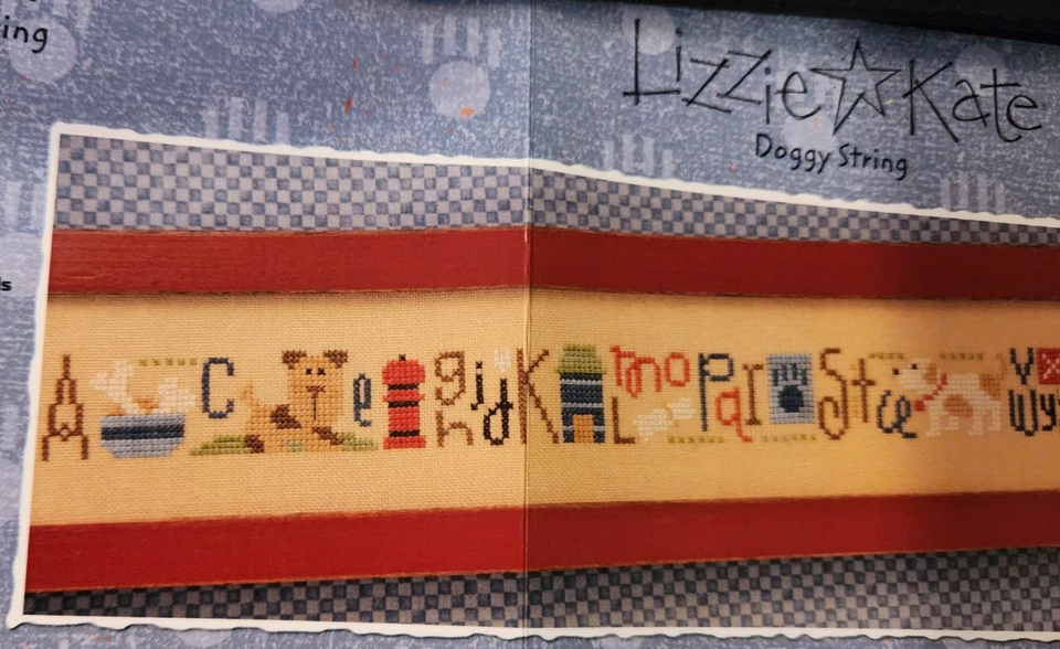 LIZZIE KATE -- SNIPPET - DOGGY STRING Cross Stitch Chart #S113 - Image 2 of 3