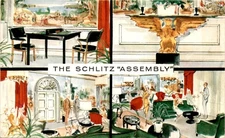 Schlitz Assembly, Schlitz brewery, Milwaukee, Brooklyn, Los Angeles, Postcard