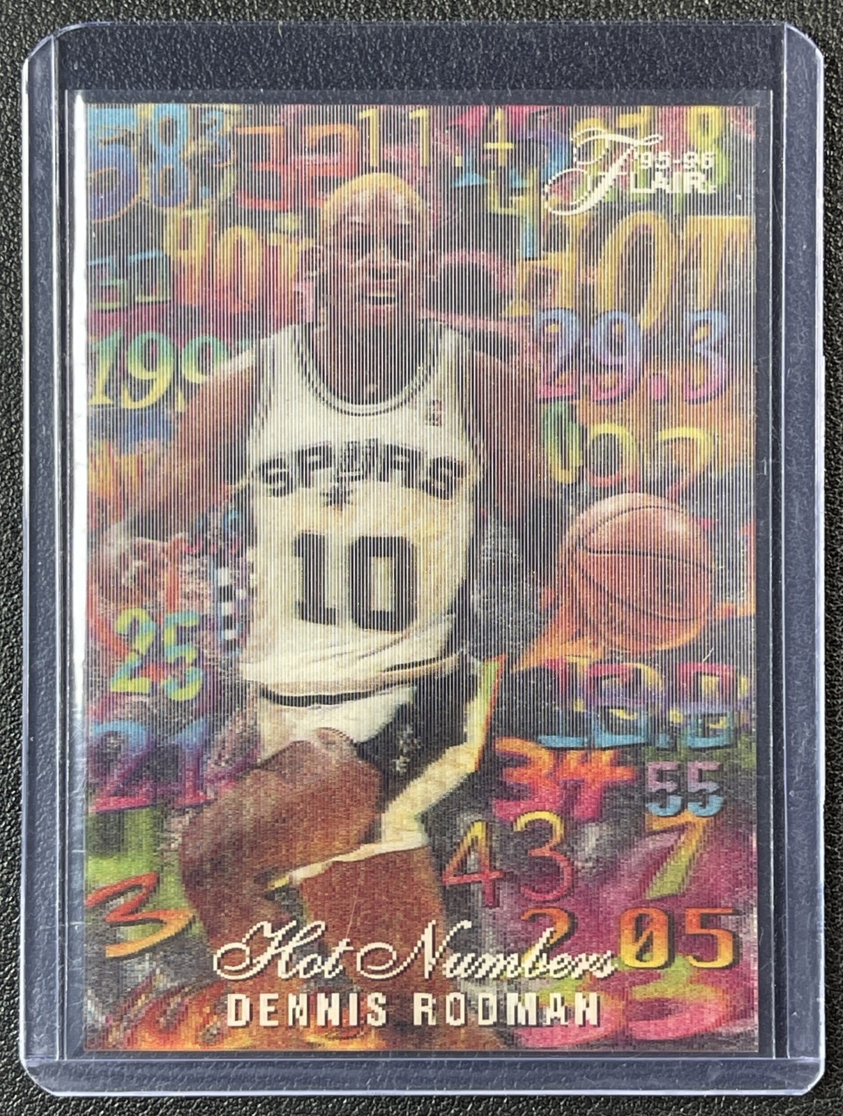 DENNIS RODMAN 1995-96 FLEER FLAIR #13 HOT NUMBERS SPURS