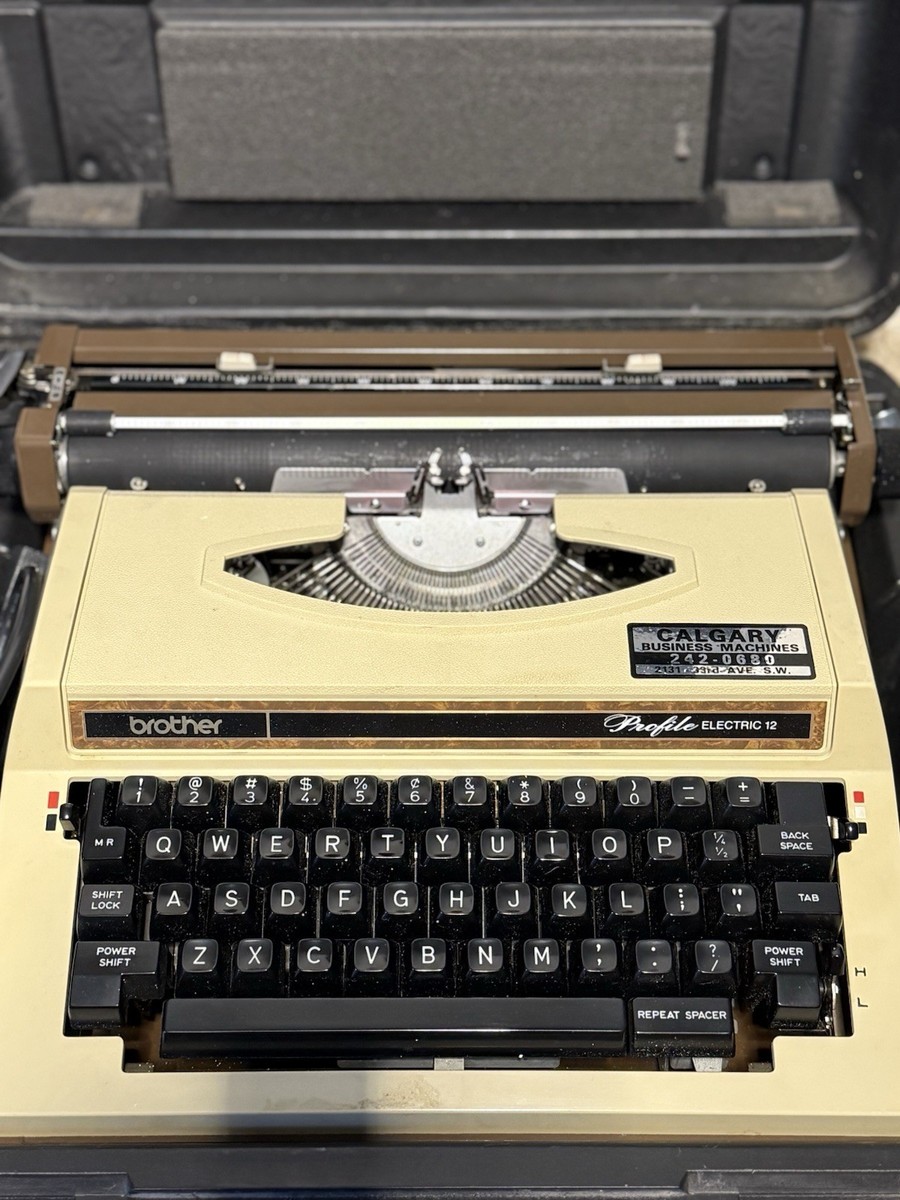 Vintage 1970s Brother Profile Electric 12 Typewriter with Case
